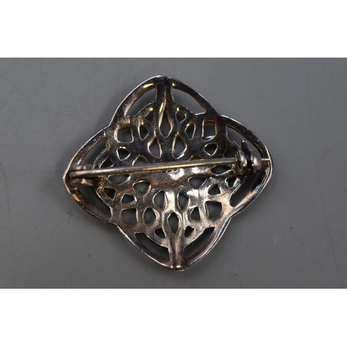 17 - A 925. Silver Celtic Style Brooch