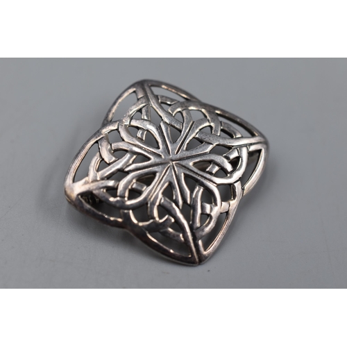 17 - A 925. Silver Celtic Style Brooch