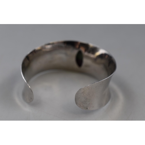 21 - Hallmarked Birmingham Silver Single Stoned Bangle