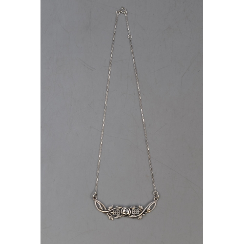 24 - A 925. Silver Mackintosh Style Necklace. In Presentation Case.