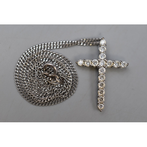 50 - Silver 925 Cross Pendant on Silver 925 Chain.