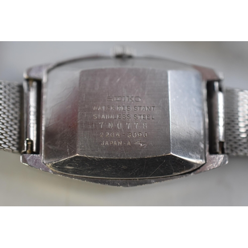 63 - Seiko Automatic Hi-Beat 17 Jewels Watch with Chainmail Strap (Working)