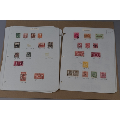 364 - A Folder of Various Vintage Stamps. From GB, New Zealand, Barbados and Lebanon.