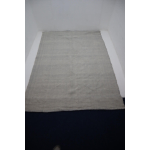 379 - LARGE Wool Gallery Lima Rug in Slate Grey and White nice and clean approx 90