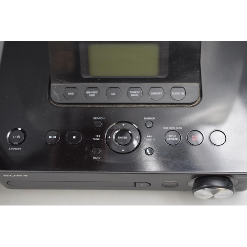 417 - Sony HCD-E300HD Giga Juke CD / MP3 / DAB Music System with Speakers (powers On)