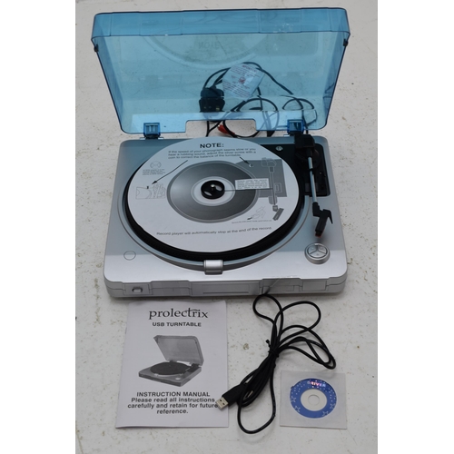 421 - A Prolectrix USB Turntable, In Box. Powers on When Tested.