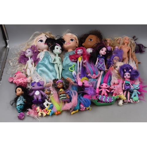 442 - Mixed Lot Of Dolls, Figurines And Key Rings Including Monster High Dolls, Zelf Trolls, My Little Pon... 