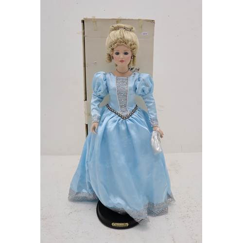 495 - Large Danbury Mint Cinderella Figure in Original Box with Stand. Approx. 23