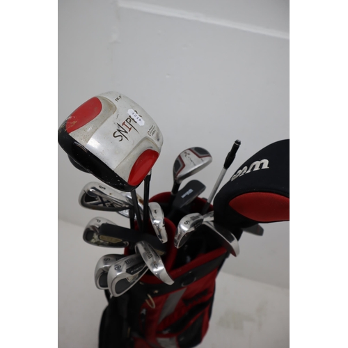 487 - Wilson Golf Club Bag with Golf Clubs to include Wilson, Gallway, Knetic, Sniper, Hotblade and others