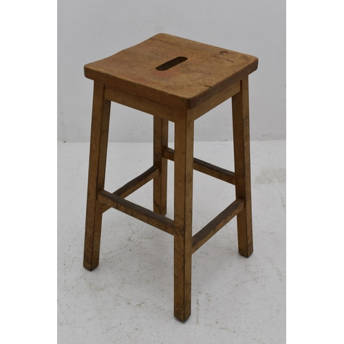 546 - Genuine Vintage Wooden Lab Stools C1950