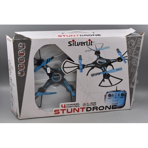 550 - A Sliverlit Stunt Drone, In Box With Accessories. Powers on When Tested.