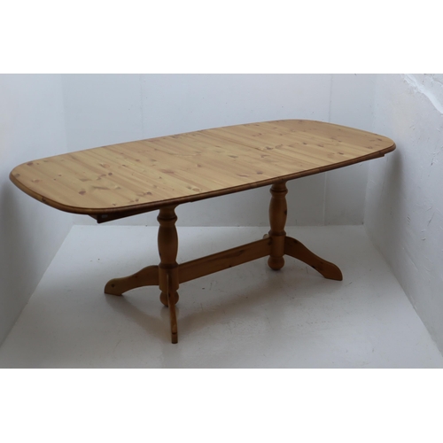 556 - Fine Quality Oval Solid Pine Extending Table with Six matching Chairs approx 60