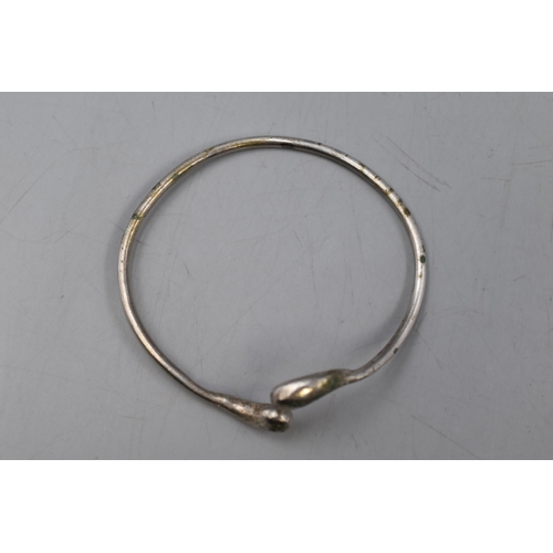 5 - A 925. Silver Teardrop Bangle