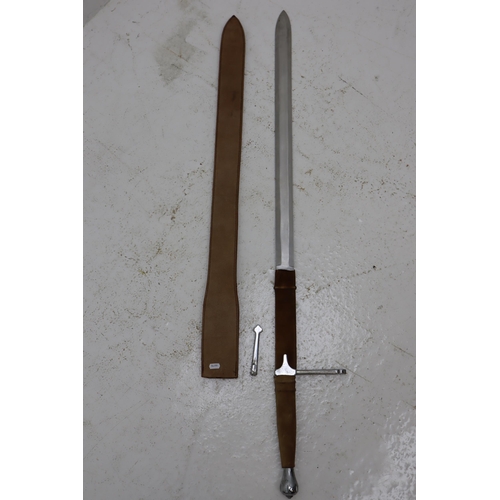 162 - Pair of LARGE Decorative Excalibur Swords with leather Sheath's one a/f approx 50