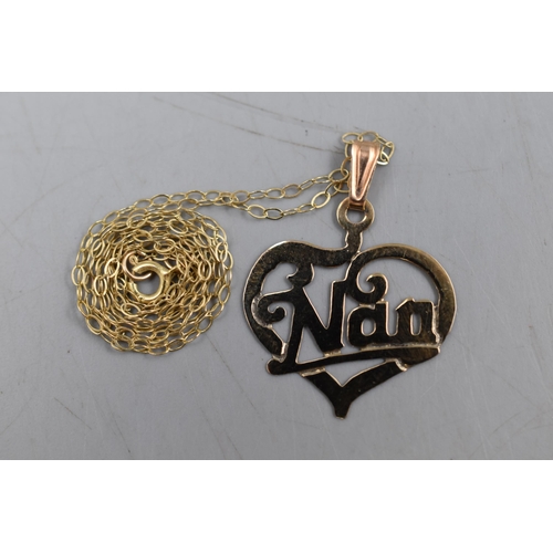 9 - Gold 9ct Necklace with Nan Pendant