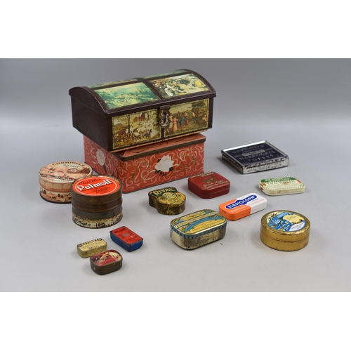 166 - Selection of Vintage Tins including Swallow brand, Farrah's Original, Pulmoll and More