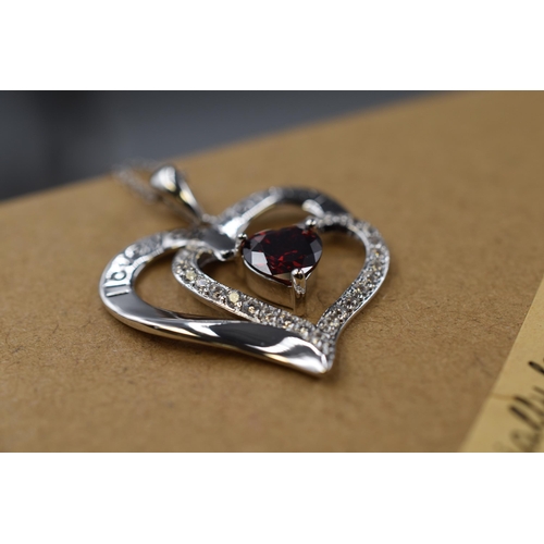 14 - I Love you forever Heart Shaped Silver 925 Pendant Necklace Complete with Presentation Box