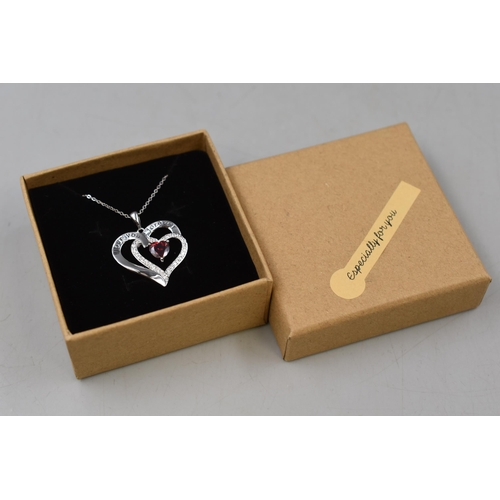 14 - I Love you forever Heart Shaped Silver 925 Pendant Necklace Complete with Presentation Box