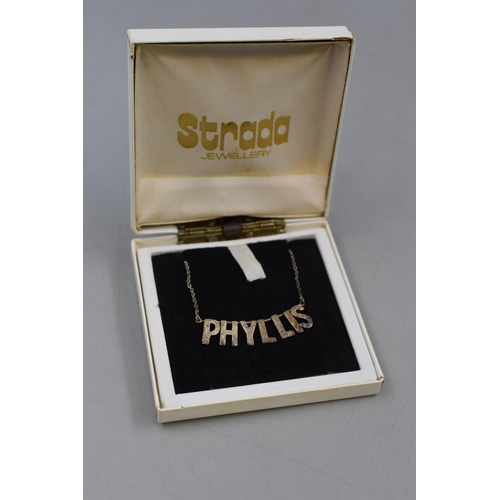 17 - Sterling Silver Necklace Phyllis Pendant in Presentation Box