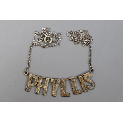 17 - Sterling Silver Necklace Phyllis Pendant in Presentation Box