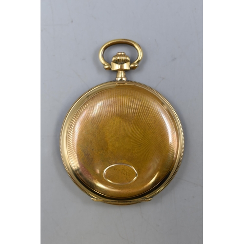 27 - Swiss made 15 Jewel pocket Watch in Gold Filled case with Leather Pouch (Working)