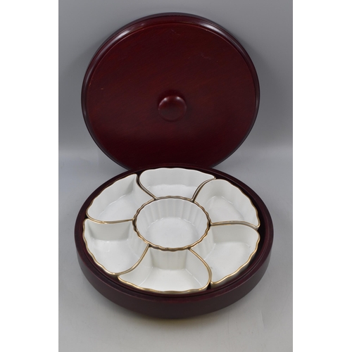 183 - A Retro Rotating Lazy Susan, With Lid. Approx 13.5