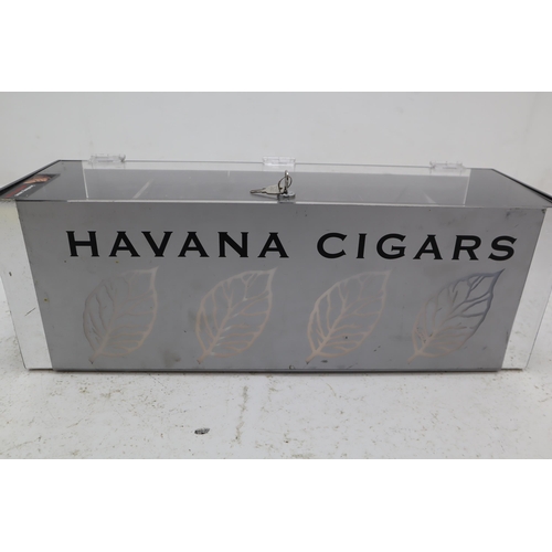 190 - A Havana Cigars Lockable Shop Display Unit, With Key. Approx 8.5