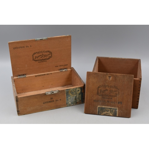 196 - Two Vintage Wooden Ramon Allones Cigar Boxes