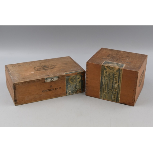 196 - Two Vintage Wooden Ramon Allones Cigar Boxes