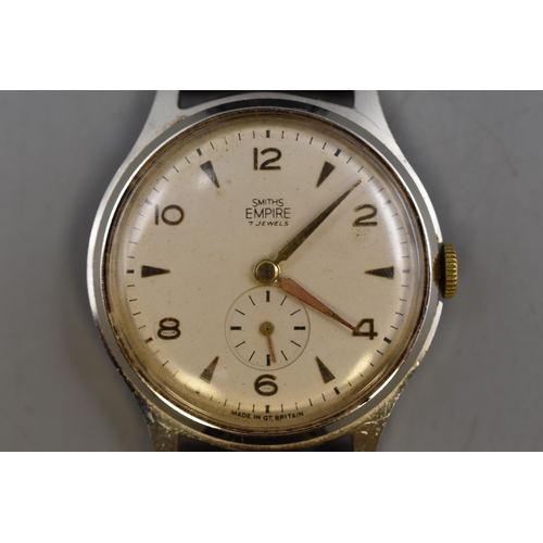 45 - Smiths Empire 7 Jewels Mechanical Gents watch with leather strap