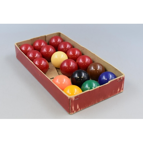 198 - Two Sets of Balls includes Complete Set of English Pool Balls and Set of Snooker Balls. (Boxes no Ma... 