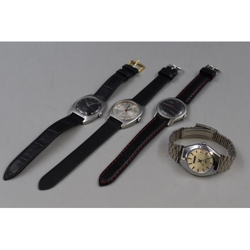 54 - Selection of 4 Vintage Watches including 3 hmt and a Nuba 15 jewels (All Working)