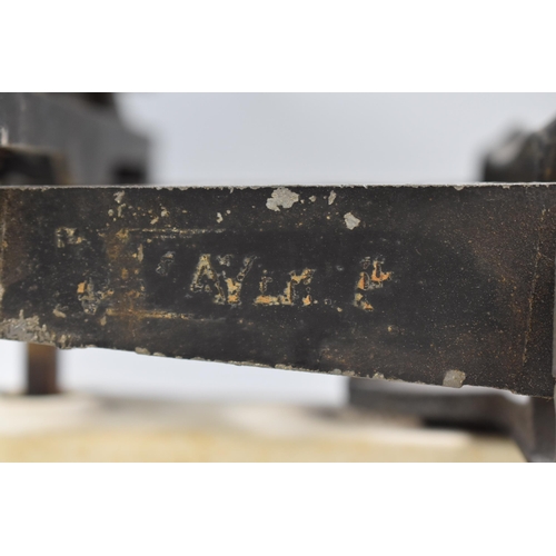 204 - Set of Vintage Avery Weighing Scales with Enamel Covered Weighing Pan and some Cast iron Weights