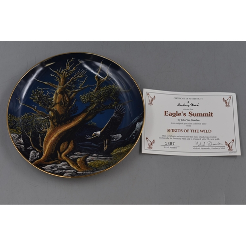 212 - Nine Boxed Danbury Mint Plates complete with Certificates to include Eagles Summit, Forrest Sentinel... 