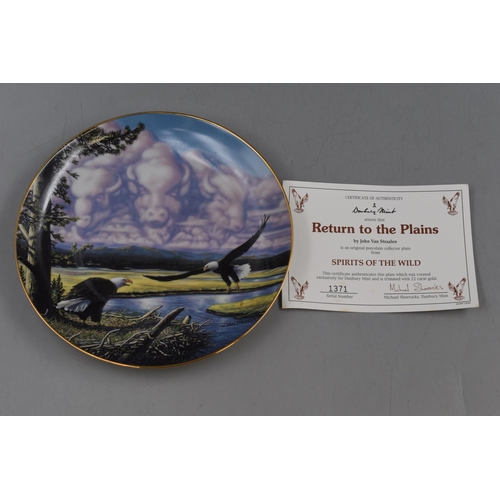 212 - Nine Boxed Danbury Mint Plates complete with Certificates to include Eagles Summit, Forrest Sentinel... 