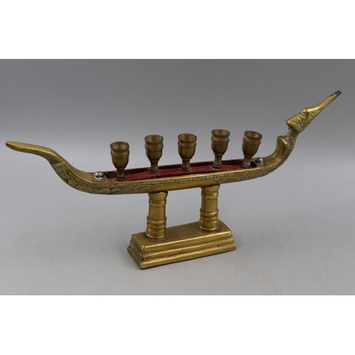 71 - Traditional Supennahong Sami Dragon Gondola Boat Brass Candle Holder