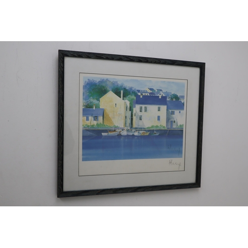 225 - Framed and Glazed Signed Print by Franz Heigl entitled Riverside approx. 63cm x 57cm