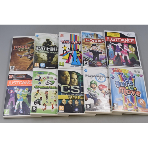 80 - Selection of 10 Nintendo Wii Games including Monopoly, CSI, Call of Duty and More