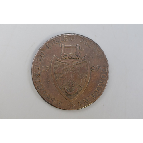 93 - A 1789 Irish Mine Company Cronebane Halfpenny Token