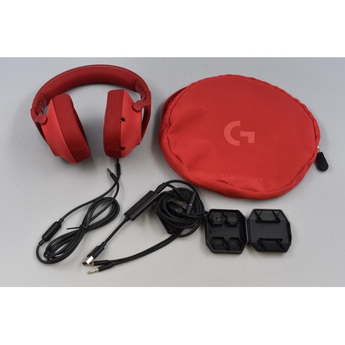 240 - Pair of Red G433 Gaming Surround Sound Headphones in Storage pouch