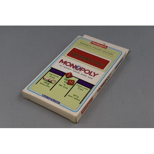 245 - Three Waddington's Magnetic Pocket Edition Games including Dingbats, Monopoly and Cluedo