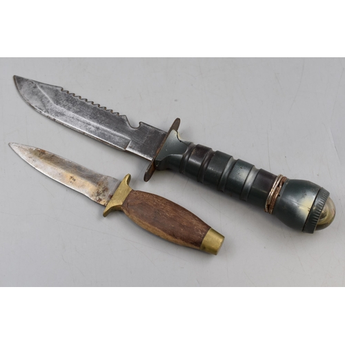 108 - Two Vintage Daggers to include Army Style and Smaller Dagger Largest 12