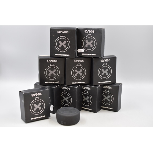 250 - Ten new Lynx Wireless Floating Speakers with Charges and Original Boxes