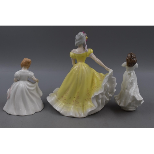 131 - A Selection of Three Royal Doulton Figurines. Includes Ninette, Forget Me Not (AF), Amanda.