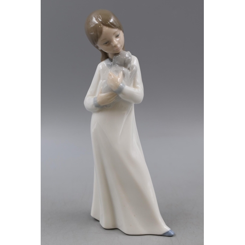 132 - Two Nao By Lladro Ceramic Girl Figures. Largest Approx 20cm Tall.