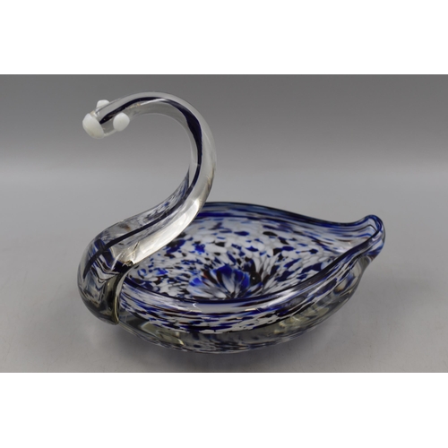 159 - Four Pieces of Murano Style Glassware, Includes Fish, Swan Bowl and Others.