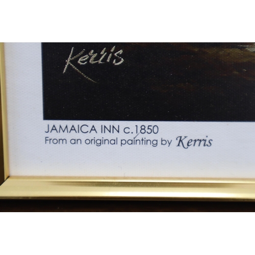 526 - Signed framed print of The Jamaica Inn Circa 1850. By Kerris. 64cm x 41cm.