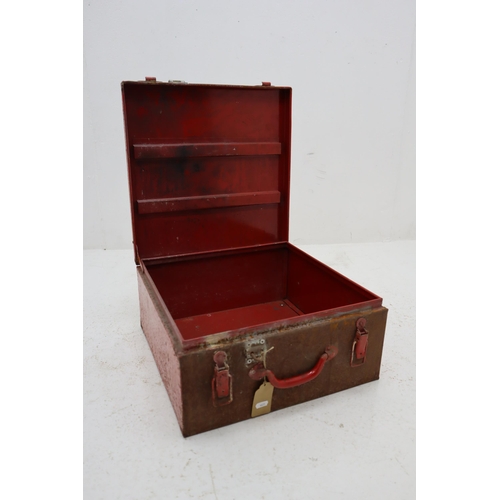 530 - Vintage Industrial Metal Case Strong Box (17