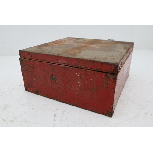 530 - Vintage Industrial Metal Case Strong Box (17