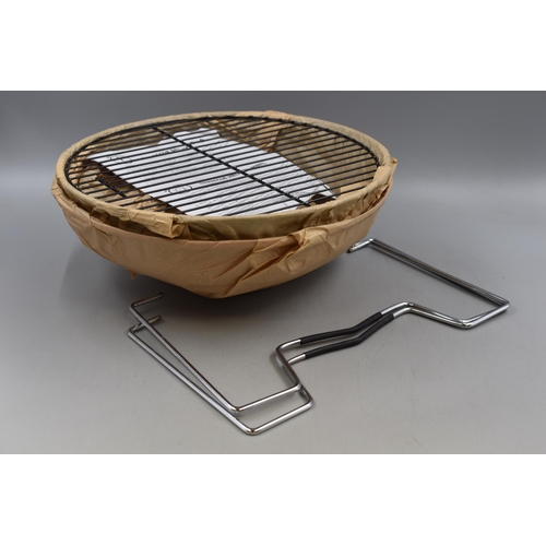 542 - New Portable BBQ 34cm Round Grill, Fold Out Legs